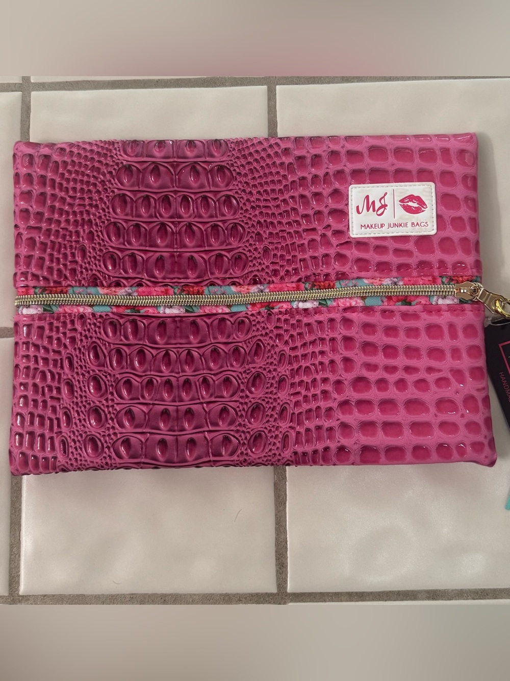 Makeup Junkie Pink Bubble Gator Bag